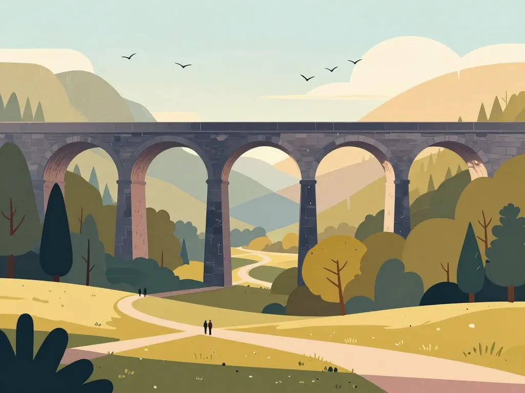 viaduc des fauvettes vue générale forêt sentiers