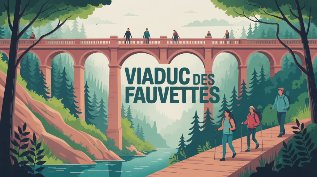 viaduc des fauvettes forêt escalade rando illustration