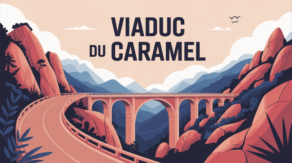 Vue panoramique du viaduc du caramel en corse