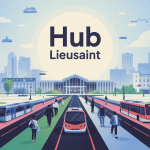 illustration accès Hub Lieusaint maps voyageurs routes transports