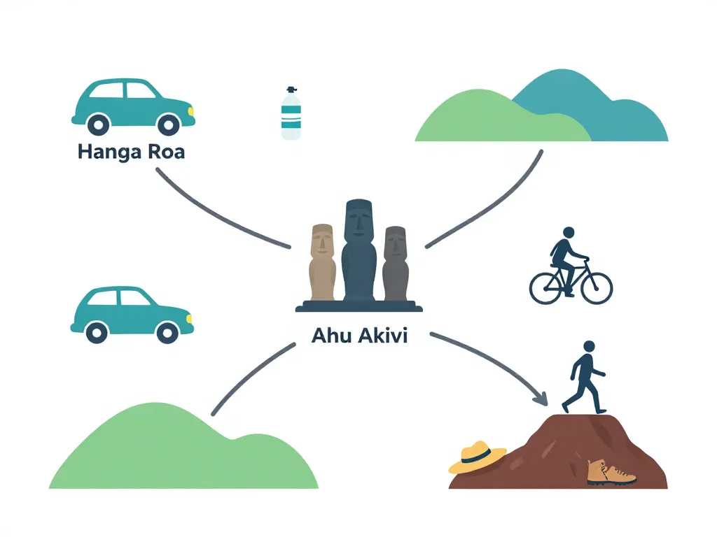 Itinéraire préparation visite Ahu Akivi Chile