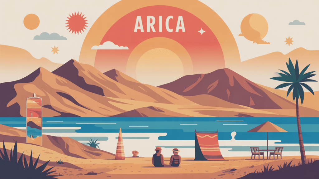 arica plage désert montagnes andines soleil