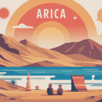 arica plage désert montagnes andines soleil