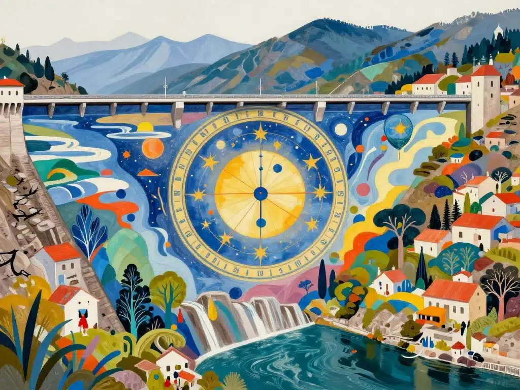 Fresque artistique et environnement barrage de Castillon