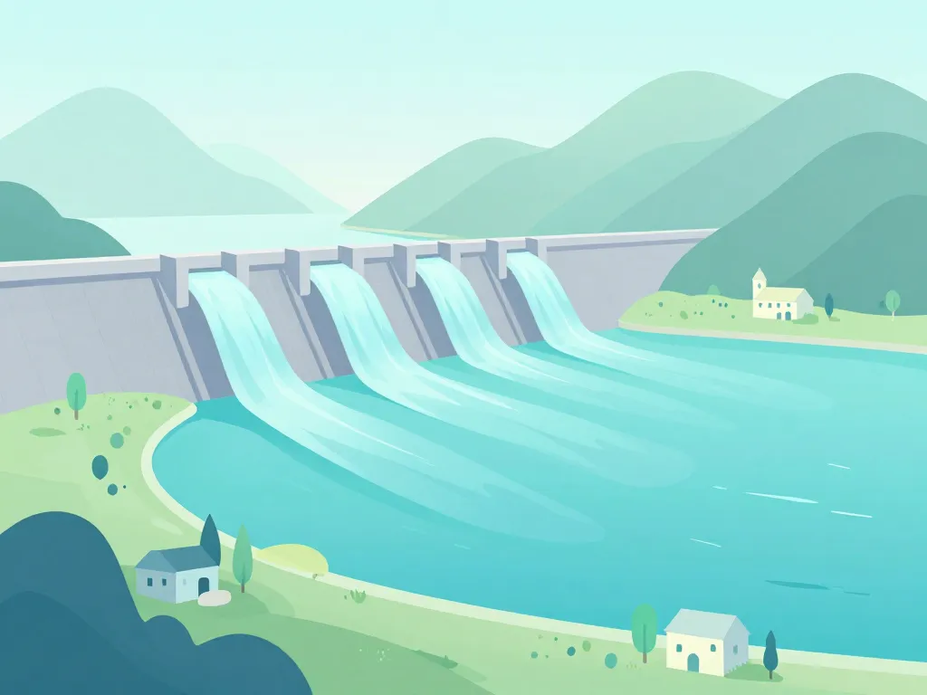 Schéma concept du barrage de Castillon et lac