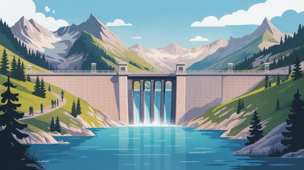 vue artistique du barrage de la grande dixence alpes