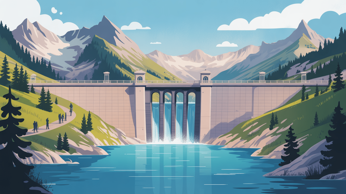 vue artistique du barrage de la grande dixence alpes