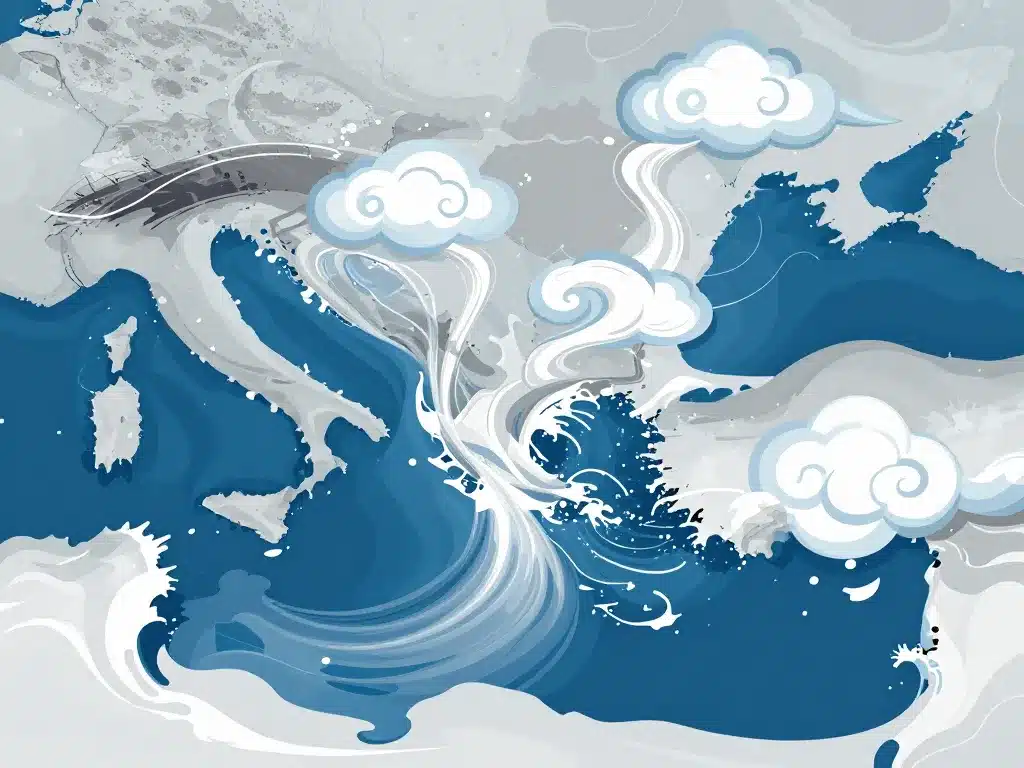 Diagramme météo marine du Golf du Lion avec vents et mer