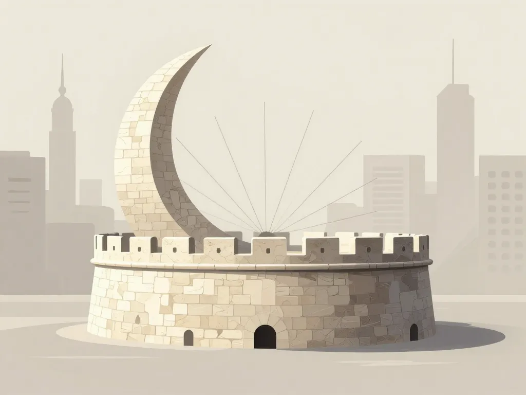 demi lune caen bastion urbain illustration abstraite