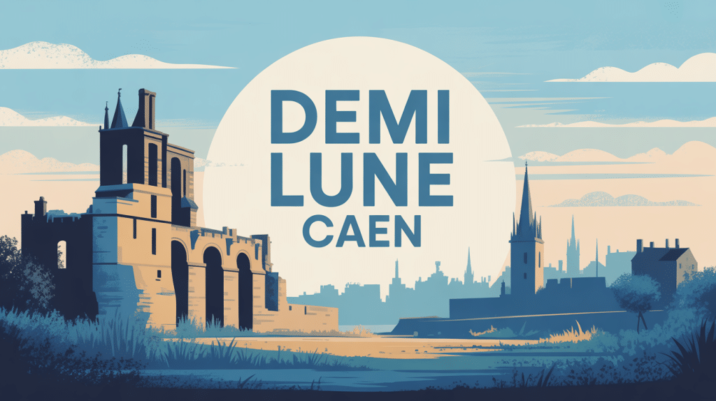 vue stylisée demi lune caen vestige fortifications