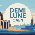 vue stylisée demi lune caen vestige fortifications