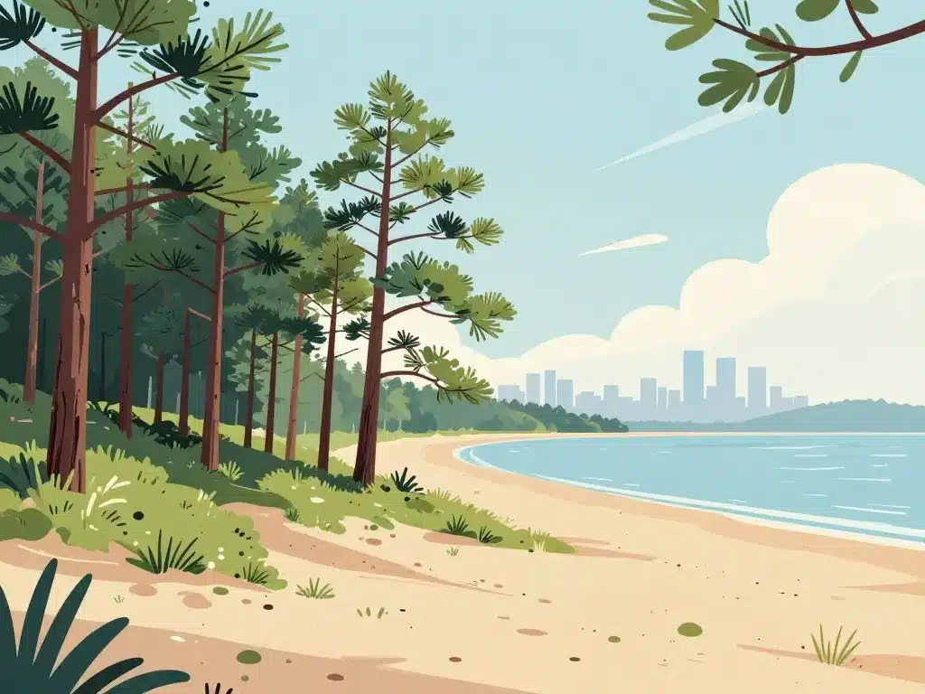 forêt de chiberta dunes lac ville vue