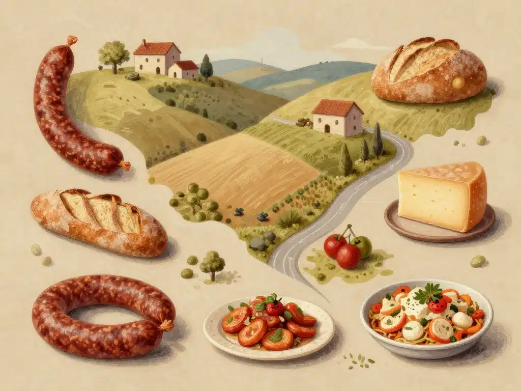 Spécialités culinaires et paysages ruraux autour de Vic Espagne