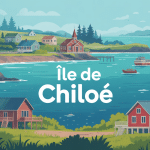 Vue panoramique ile de chiloe villages églises nature