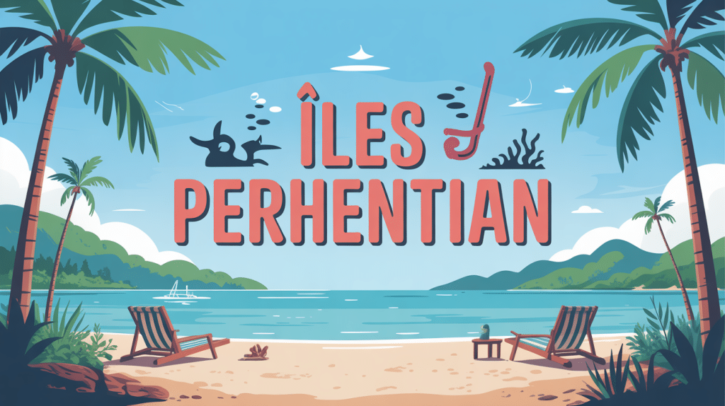 Vue stylisée de l’archipel île Perhentian, plage et eau turquoise