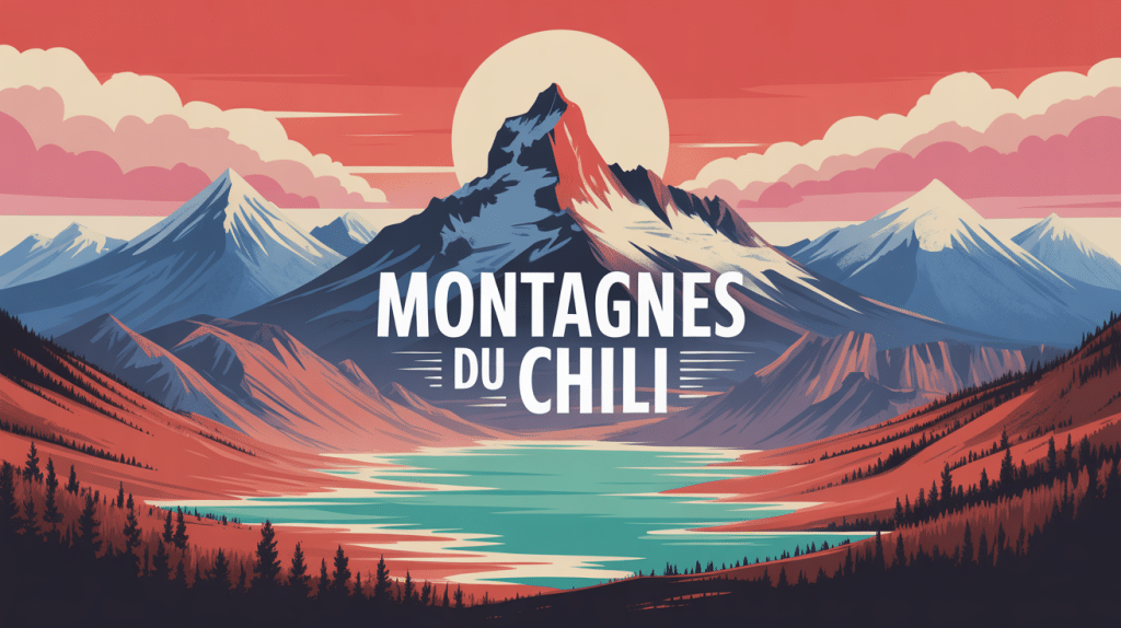 Illustration montagne du Chili volcans lacs granit
