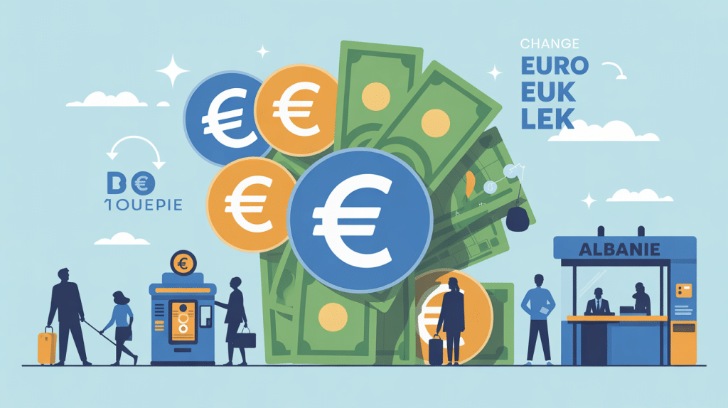 ou changer euro en lek illustration centrale Albanie