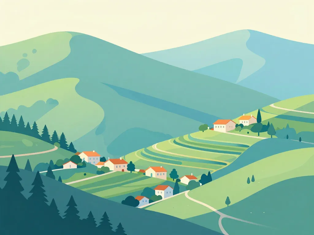 Paysage Chypre villages perchés montagnes intérieures