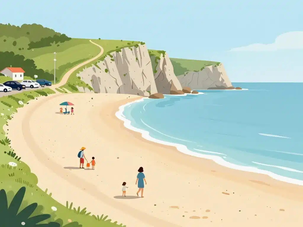 plage des nonnes chemin accès famille