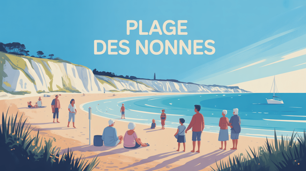 plage des nonnes vue falaises sable estuaire