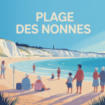 plage des nonnes vue falaises sable estuaire