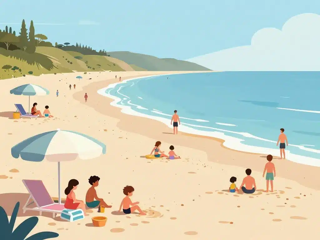 Famille et enfants plage Pornic baignade