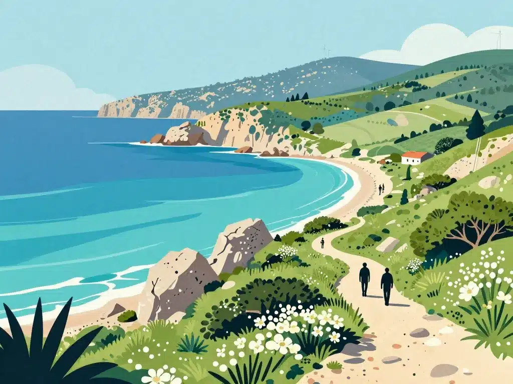 Paysage randonnée à Marseille mer calanques collines