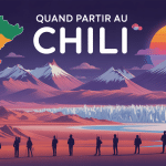 Quand partir au Chili, illustration stylisée des paysages du Chili