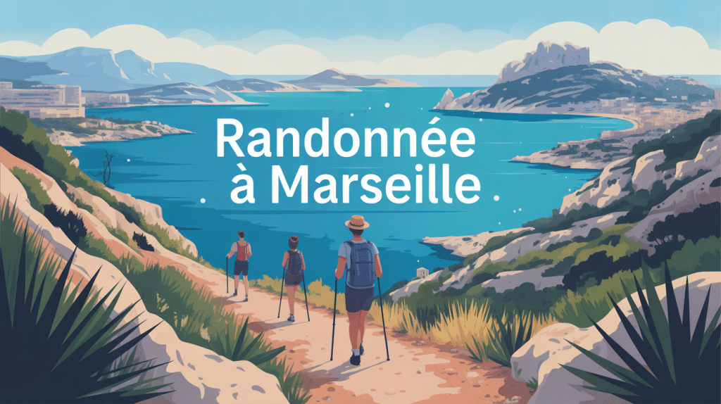 Illustration randonnée à Marseille entre calanques et collines