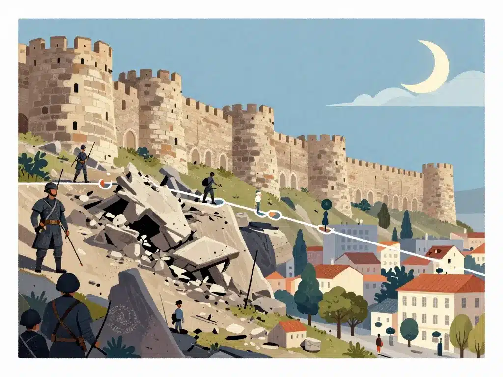 evolution demi lune caen fortification urbain