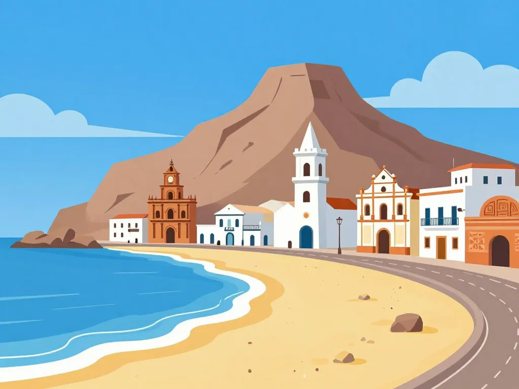 arica centre plage Morro illustration