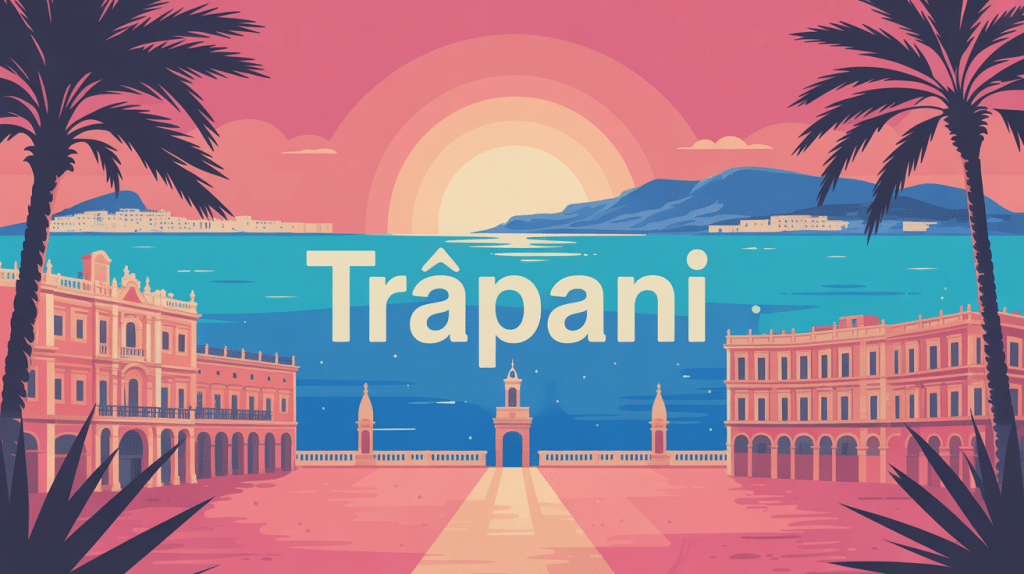 Illustration ville Trapani Sicile méditerranéenne