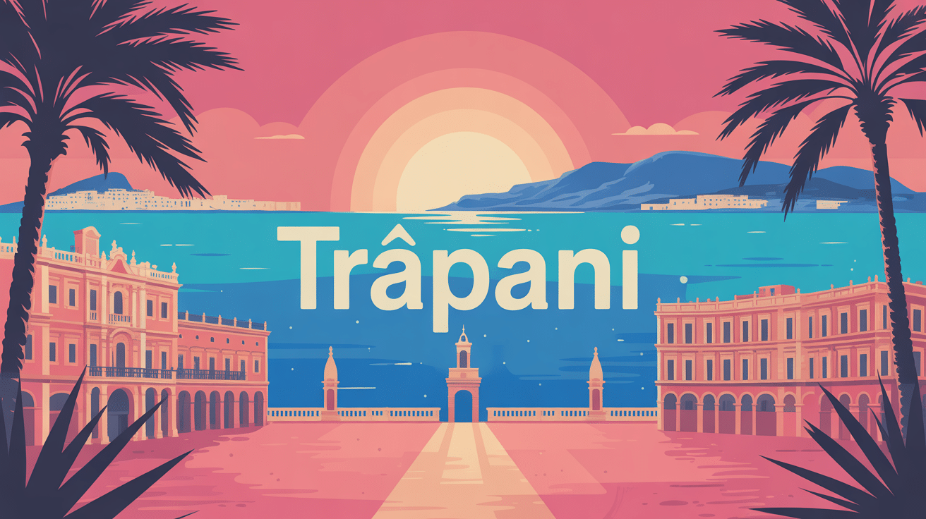 Illustration ville Trapani Sicile méditerranéenne