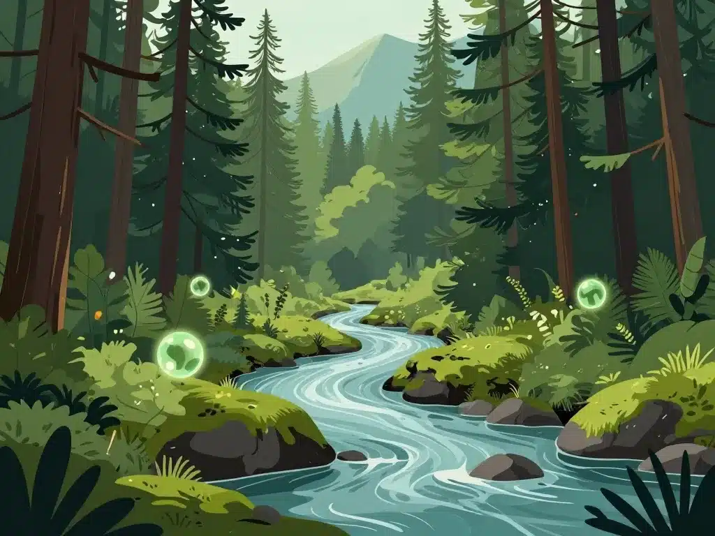 Forêt et rivière préservée Vizzavona Corse