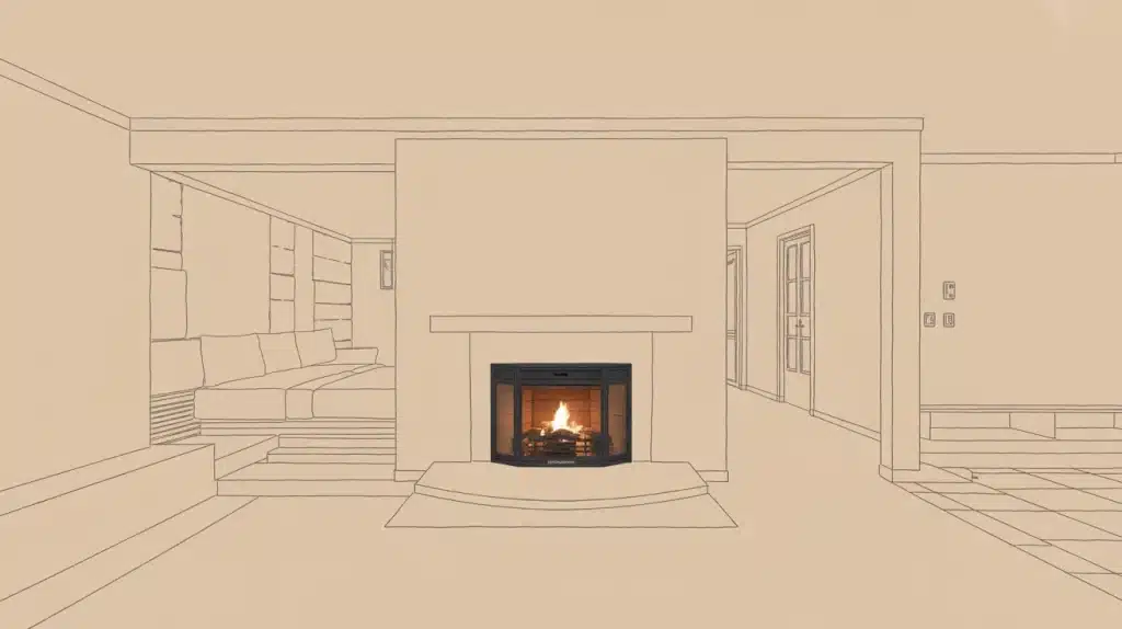 Habillage de cheminée moderne avec insert design
