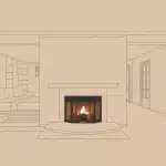 Habillage de cheminée moderne avec insert design