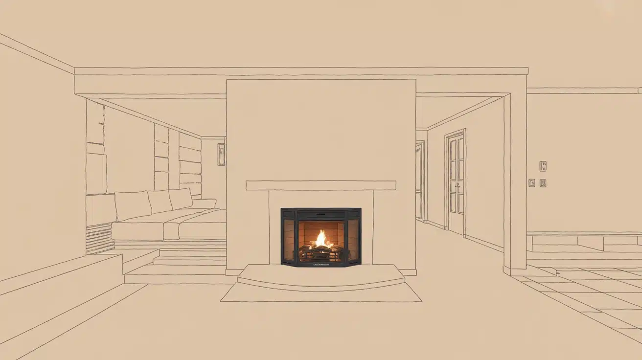 Habillage de cheminée moderne avec insert design