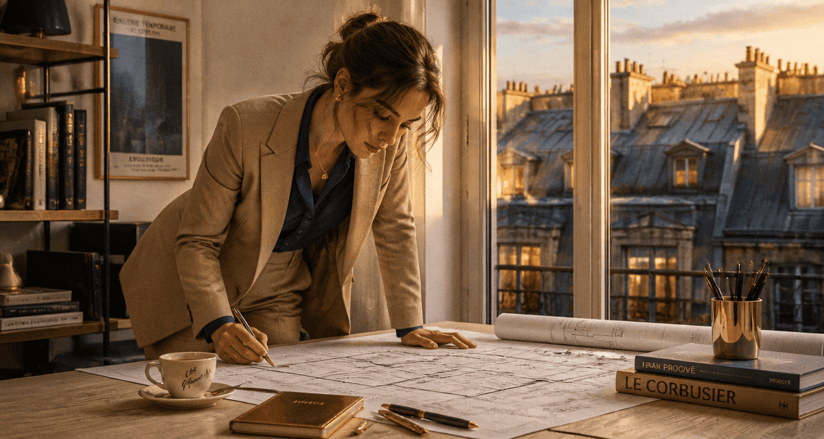 acheter studio paris femme examine plan architecte