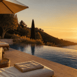 airbnb avec piscine terrasse privée bois et transats