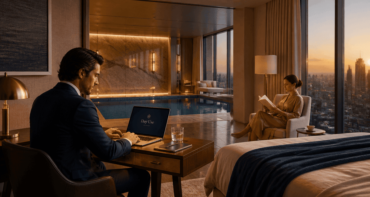 chambre a l'heure moderne avec vue urbaine