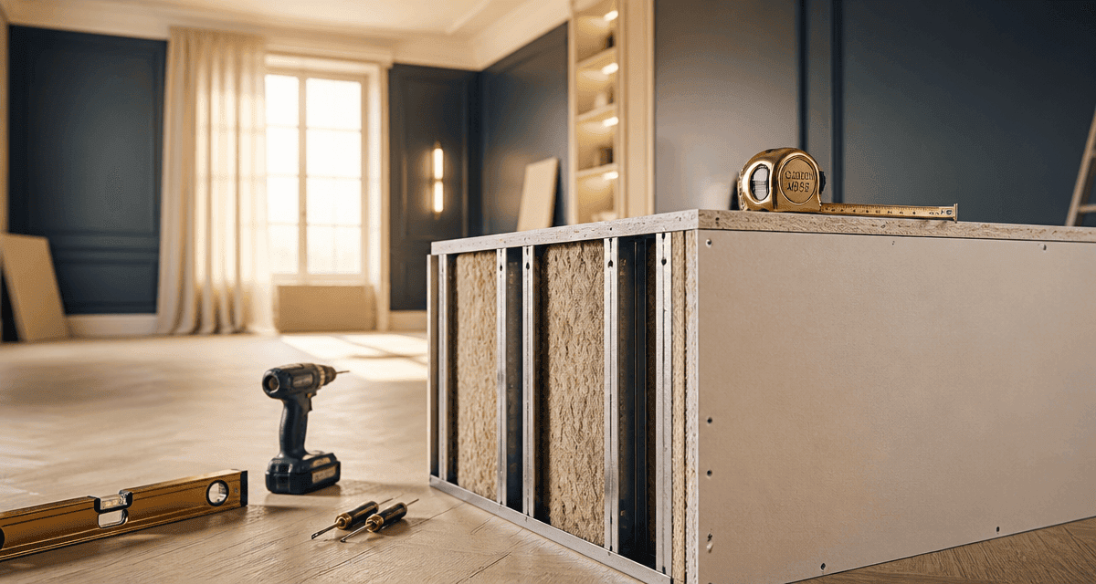 cloison 48/98 coupe double peau isolation