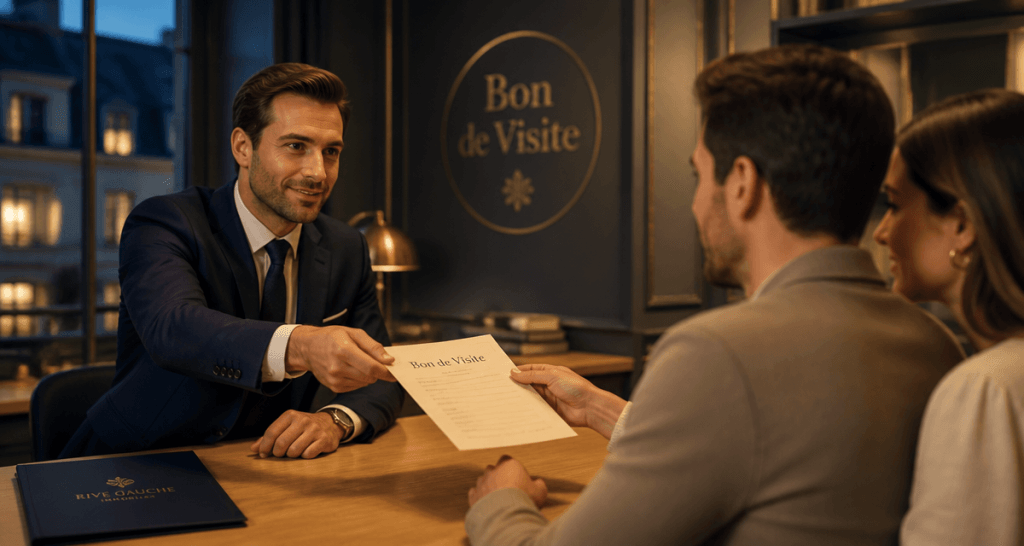 Durée de validité d'un bon de visite agence immobilière, agent remet document
