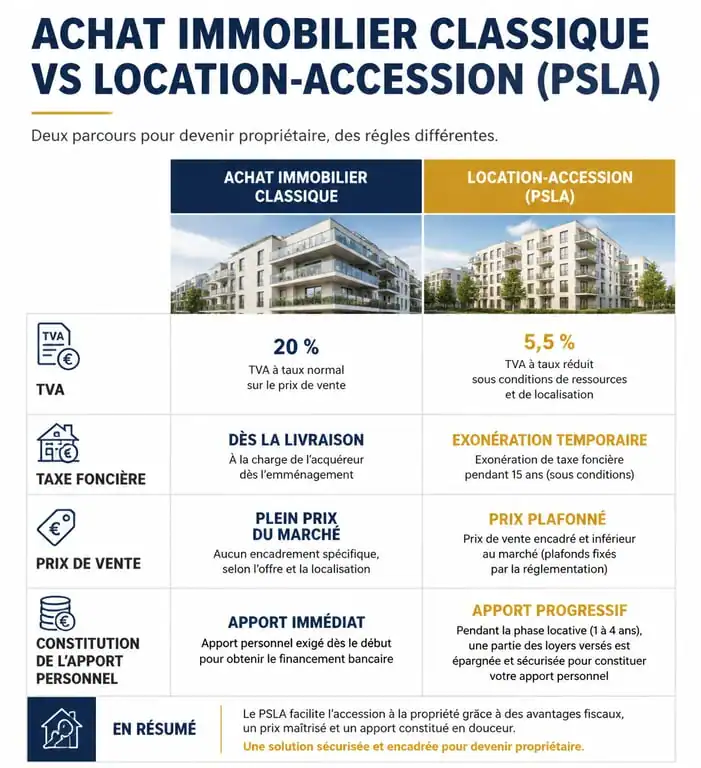 Comparatif immobilier : Achat classique vs Location-accession PSLA