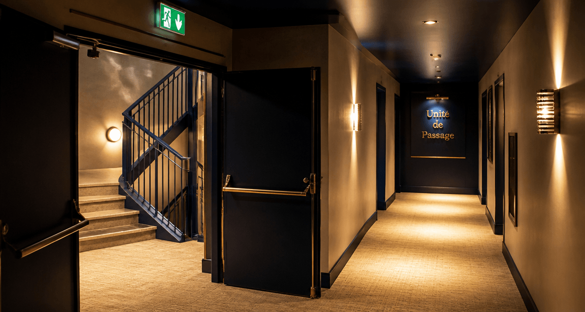 erp unité de passage couloir et porte sécurisés