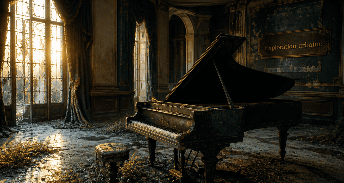 Piano rouillé dans un hotel abandonné