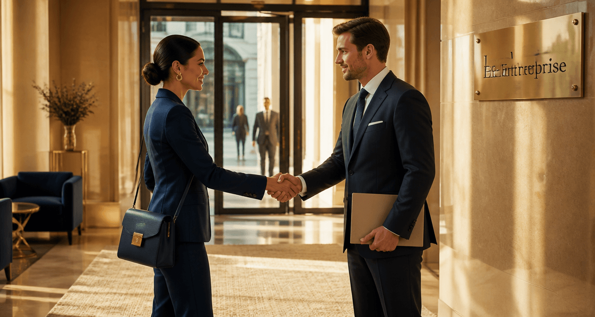 local pour entreprise femme d'affaires agent immobilier hall