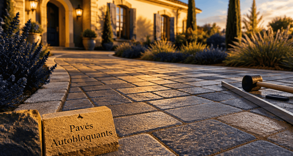 pavé autobloquant pose allée jardin