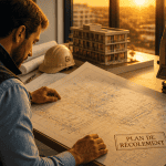 plan de récolement sur table avec géomètre