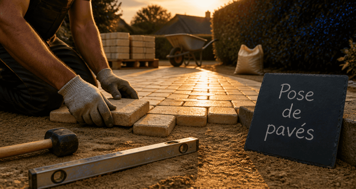prix pose pavé m2 sans fourniture allée jardin