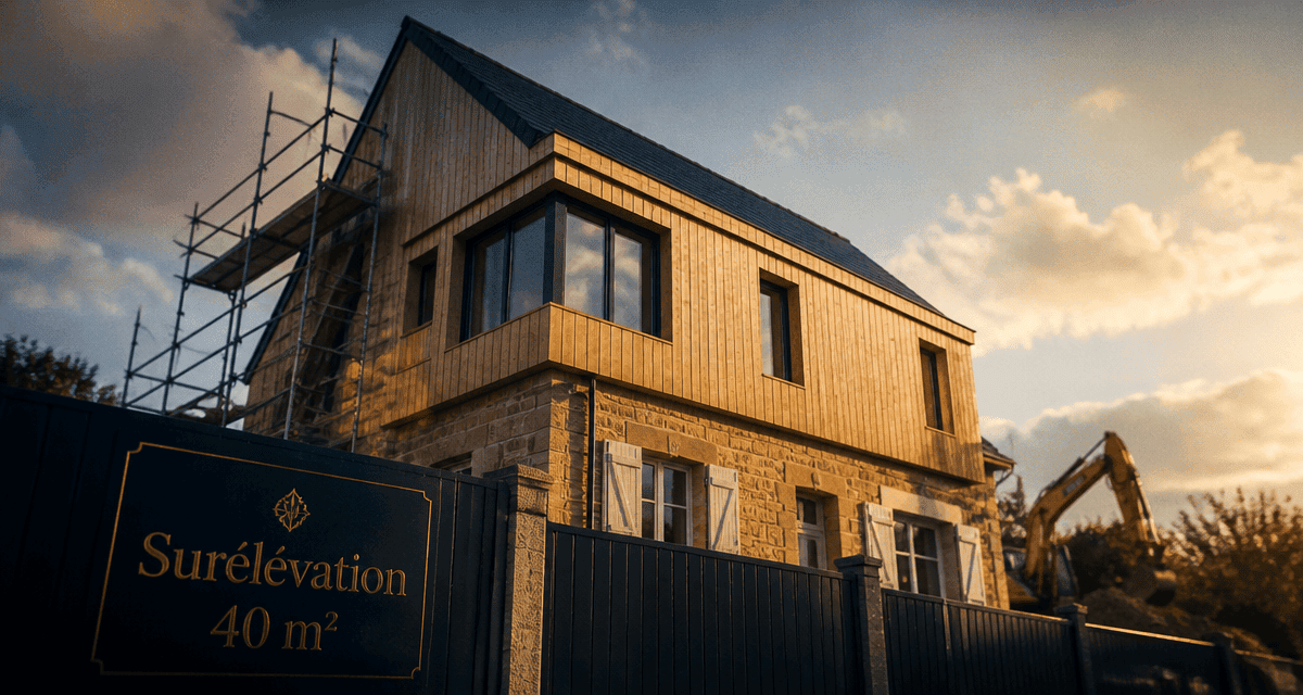 prix surélévation maison 40m2 étage bois rénové